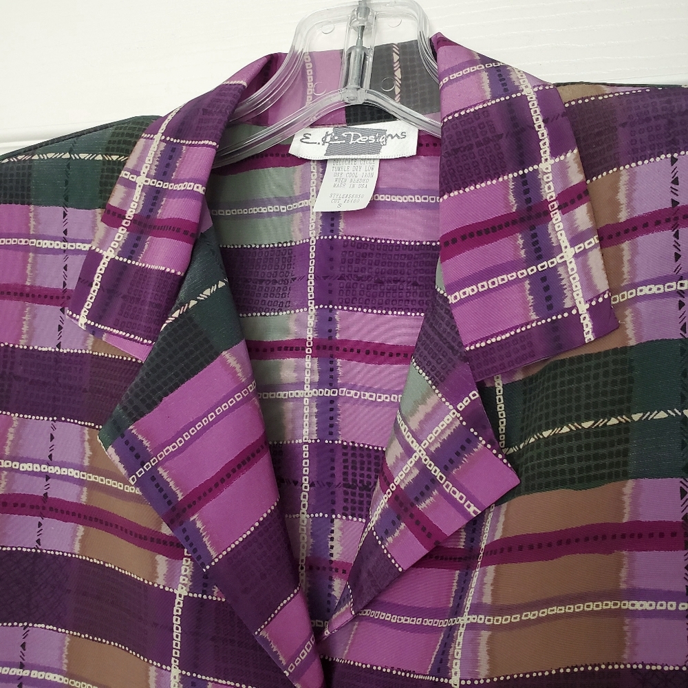 E.K. Designs Vintage Short Sleeve Print Top, NWOT - Picture 3 of 6
